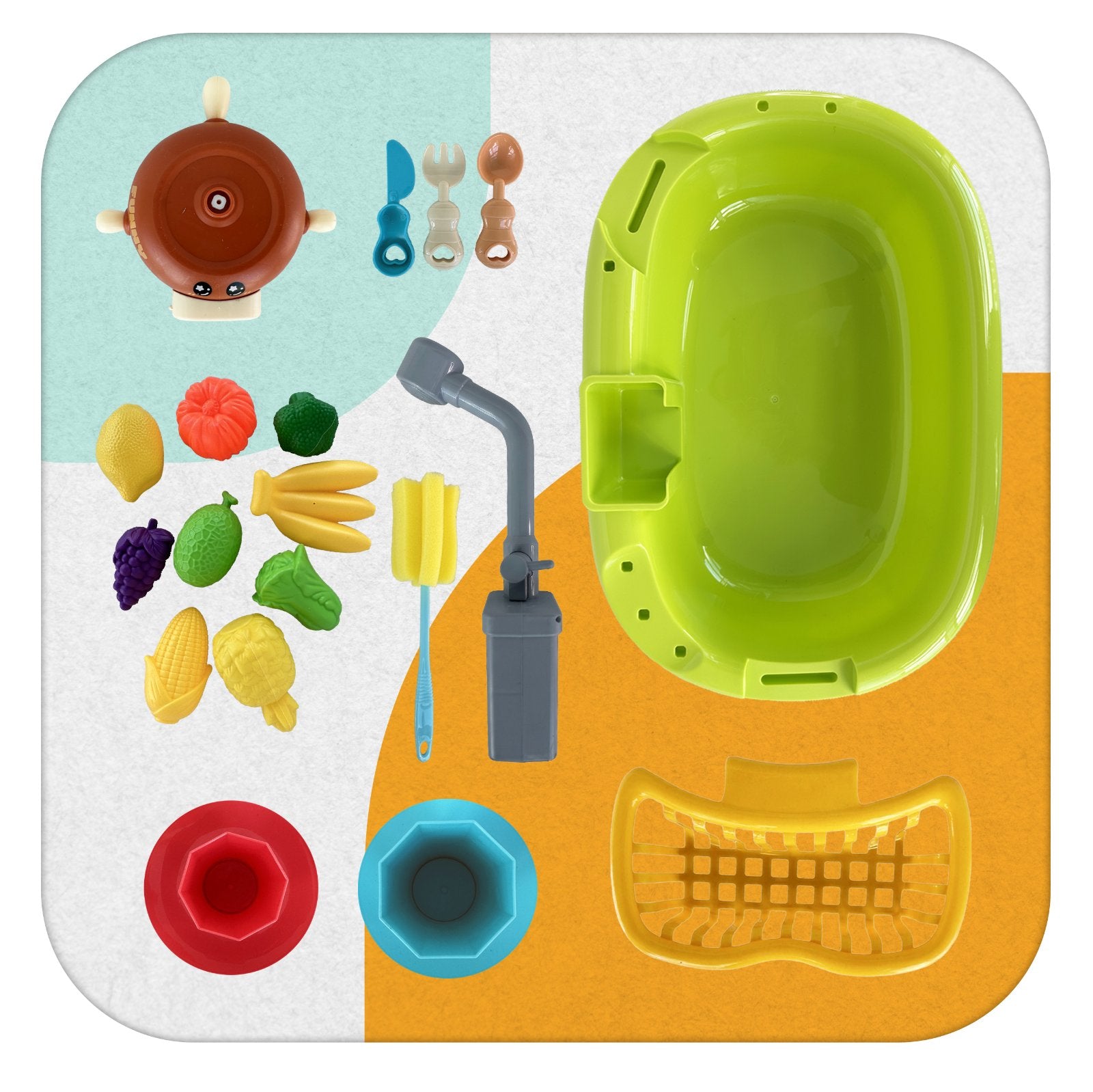 Aqua Sink PLAYIO - Zabawkowy Zlew z Elektryczną Pompką Wodną dla Dzieci od 3 lat
