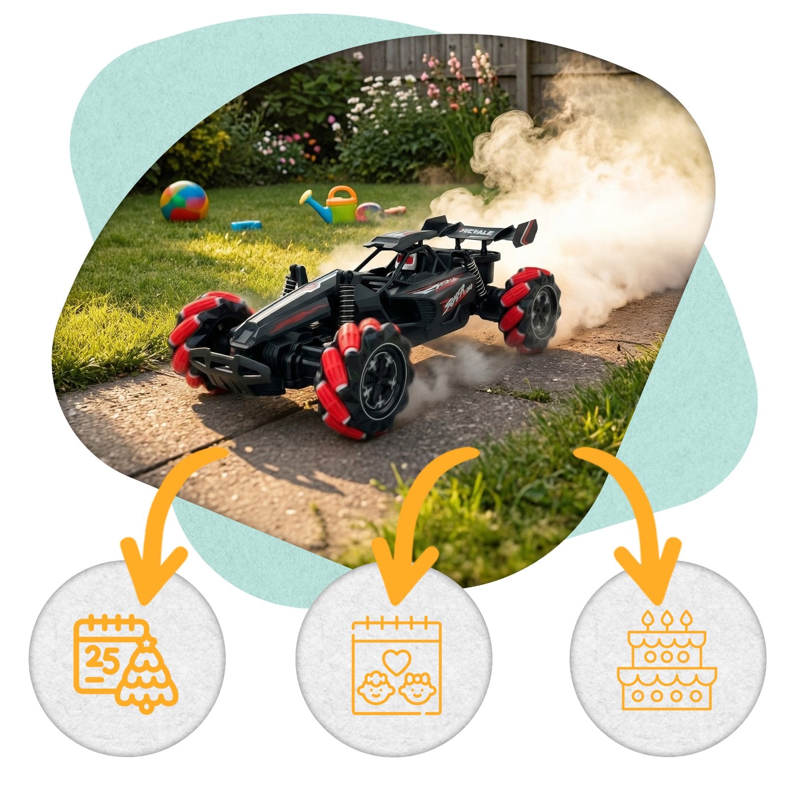 F1 Turbo Drift PLAYIO - Auto RC z driftem 360°, sterowaniem gestami i efektem dymu